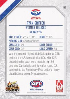 2011 Select AFL Champions #182 Ryan Griffen Back